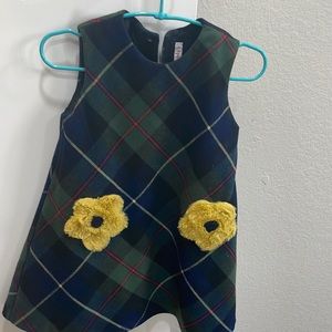 Dark green and black checks 2 years old’s dress available in excellent condition